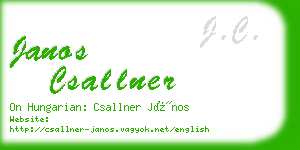 janos csallner business card